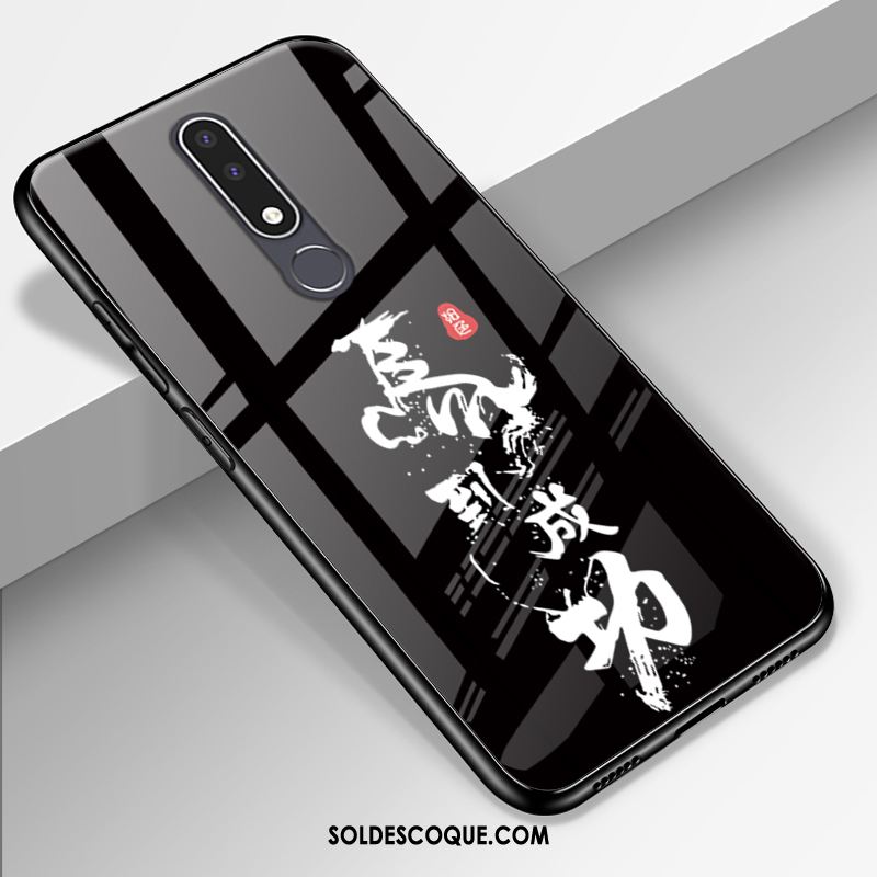 Coque Nokia 3.1 Plus Verre Noir Tout Compris Personnalité Téléphone Portable Pas Cher