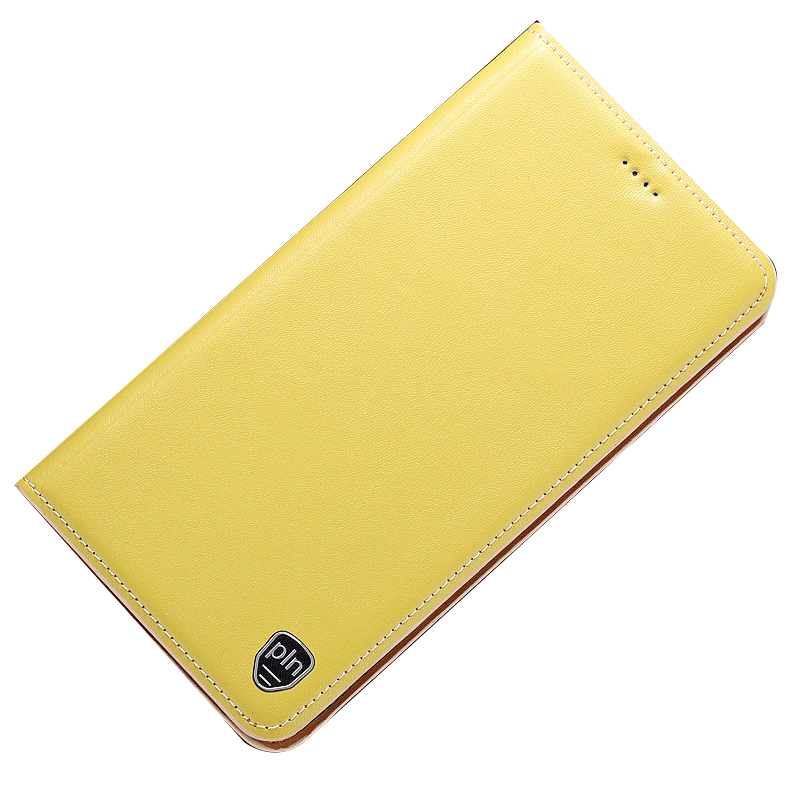 Coque Nokia 3.1 Plus Étui Protection Cuir Véritable Téléphone Portable Jaune Soldes