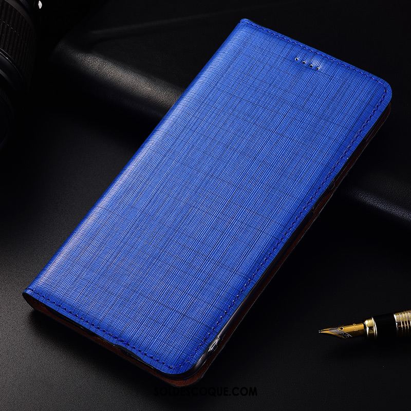 Coque Nokia 3.1 Téléphone Portable Cuir Véritable Étui En Cuir Bleu Protection En Vente