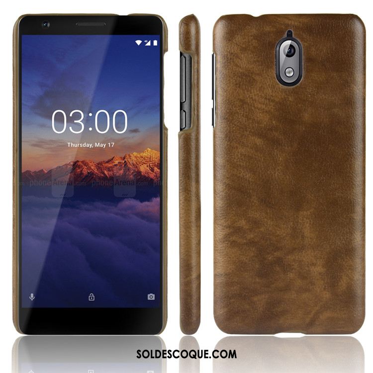 Coque Nokia 3.1 Téléphone Portable Protection Litchi Incassable Étui Soldes