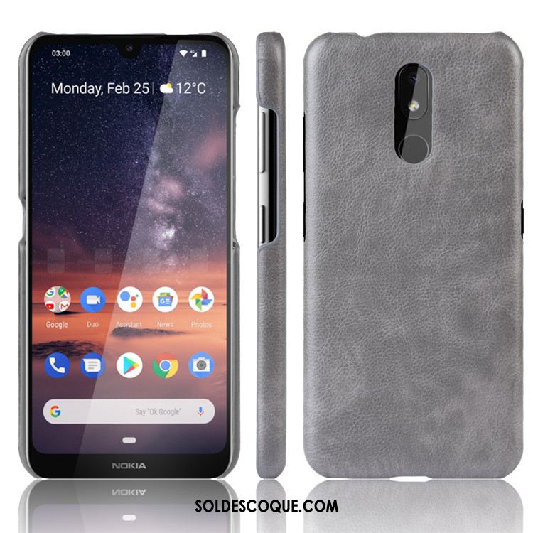 Coque Nokia 3.2 Litchi Difficile Qualité Étui Téléphone Portable En Ligne