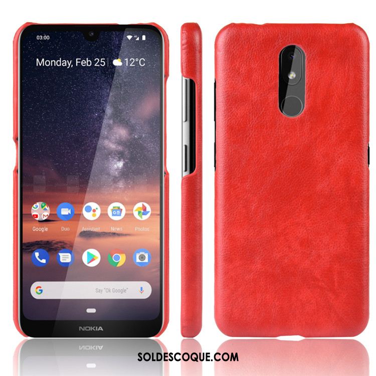 Coque Nokia 3.2 Litchi Difficile Qualité Étui Téléphone Portable En Ligne