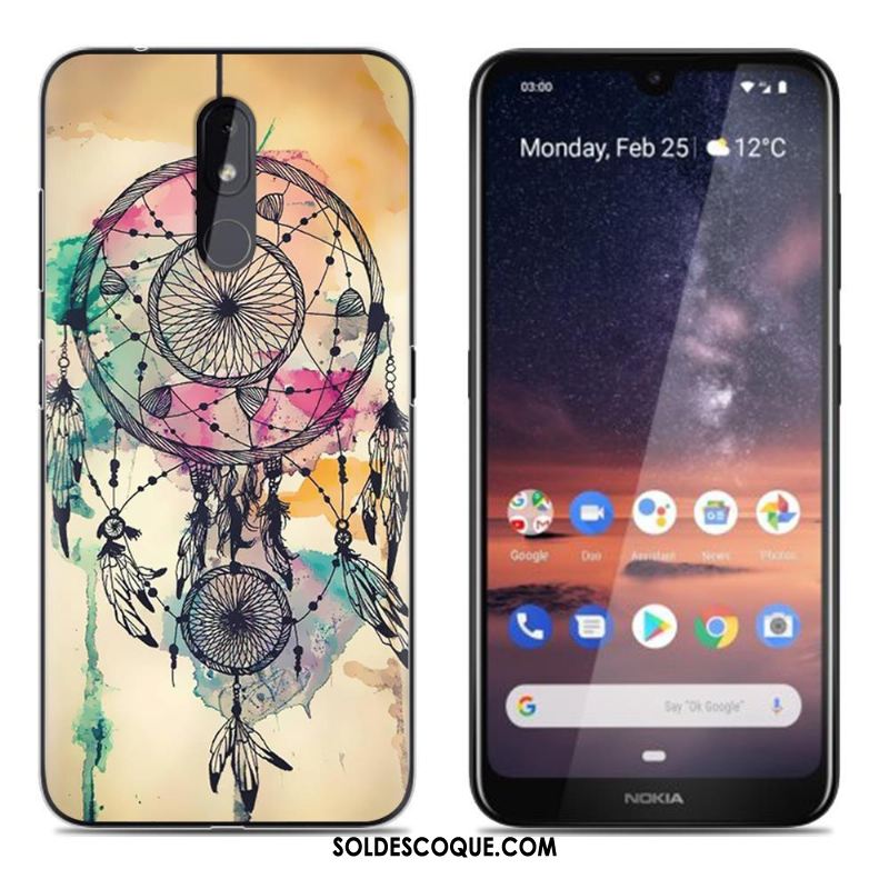 Coque Nokia 3.2 Peinture Créatif Fluide Doux Rose Tendance Pas Cher