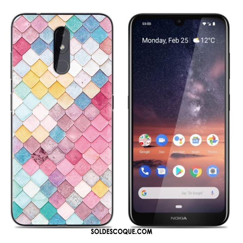 Coque Nokia 3.2 Peinture Créatif Fluide Doux Rose Tendance Pas Cher