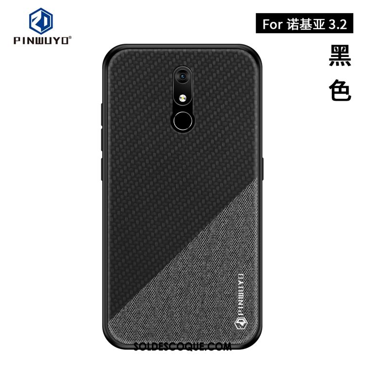 Coque Nokia 3.2 Téléphone Portable Créatif Noir Étui Très Mince Pas Cher