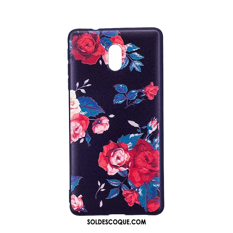 Coque Nokia 3 Gaufrage Fluide Doux Bleu Peinture Dessin Animé Soldes