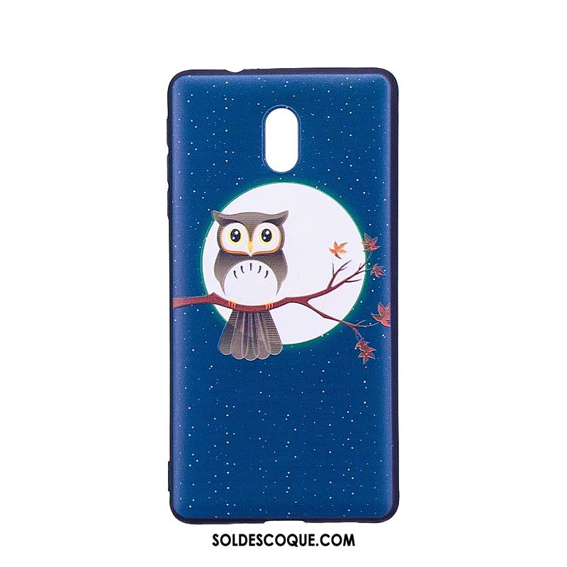 Coque Nokia 3 Gaufrage Fluide Doux Bleu Peinture Dessin Animé Soldes