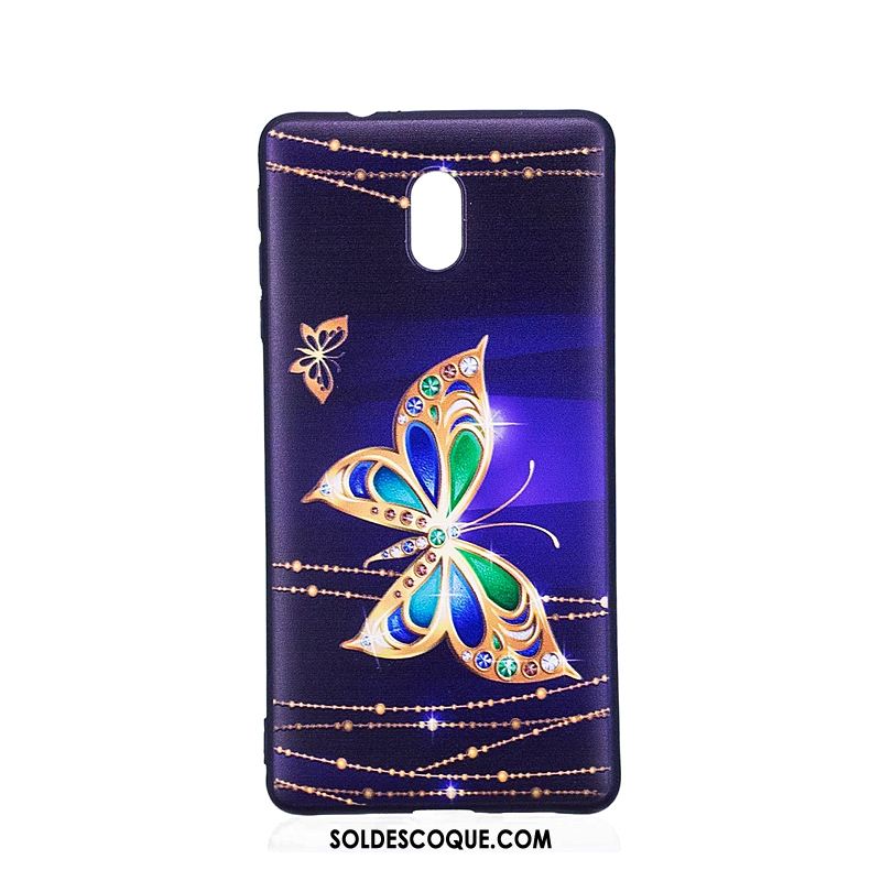 Coque Nokia 3 Gaufrage Fluide Doux Bleu Peinture Dessin Animé Soldes