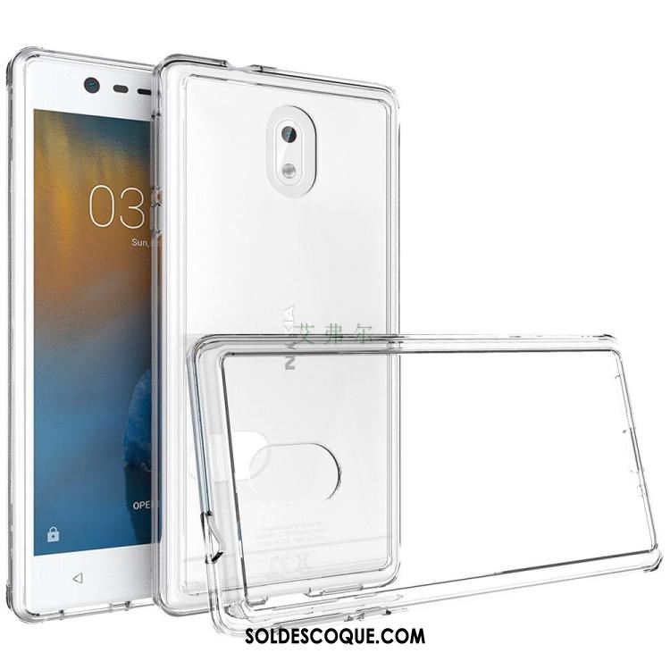 Coque Nokia 3 Incassable Transparent Fluide Doux Étui Noir Housse En Vente