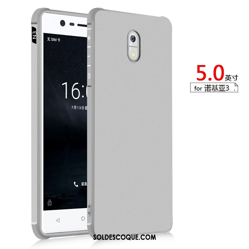 Coque Nokia 3 Protection Incassable Délavé En Daim Gris Tout Compris Soldes