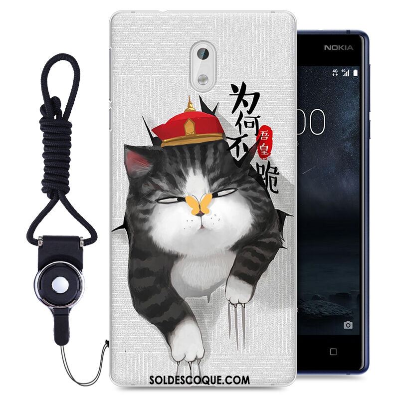 Coque Nokia 3 Téléphone Portable Peinture Incassable Ornements Suspendus Noir Housse Soldes