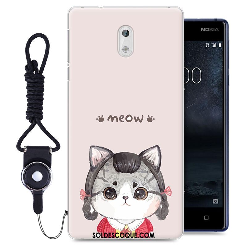 Coque Nokia 3 Téléphone Portable Peinture Incassable Ornements Suspendus Noir Housse Soldes