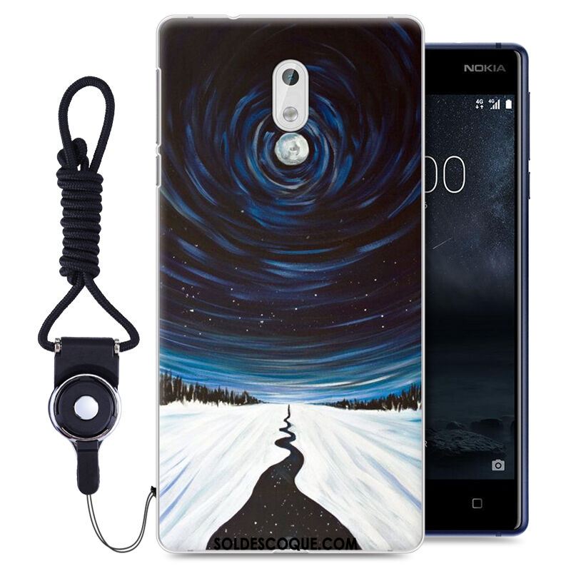 Coque Nokia 3 Téléphone Portable Peinture Incassable Ornements Suspendus Noir Housse Soldes