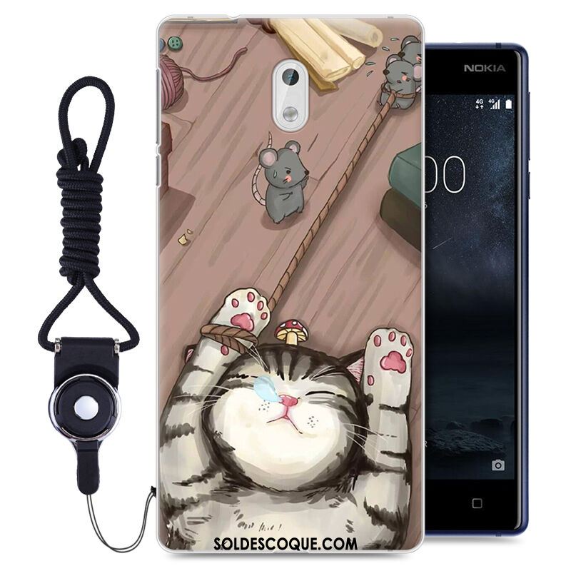 Coque Nokia 3 Téléphone Portable Peinture Incassable Ornements Suspendus Noir Housse Soldes