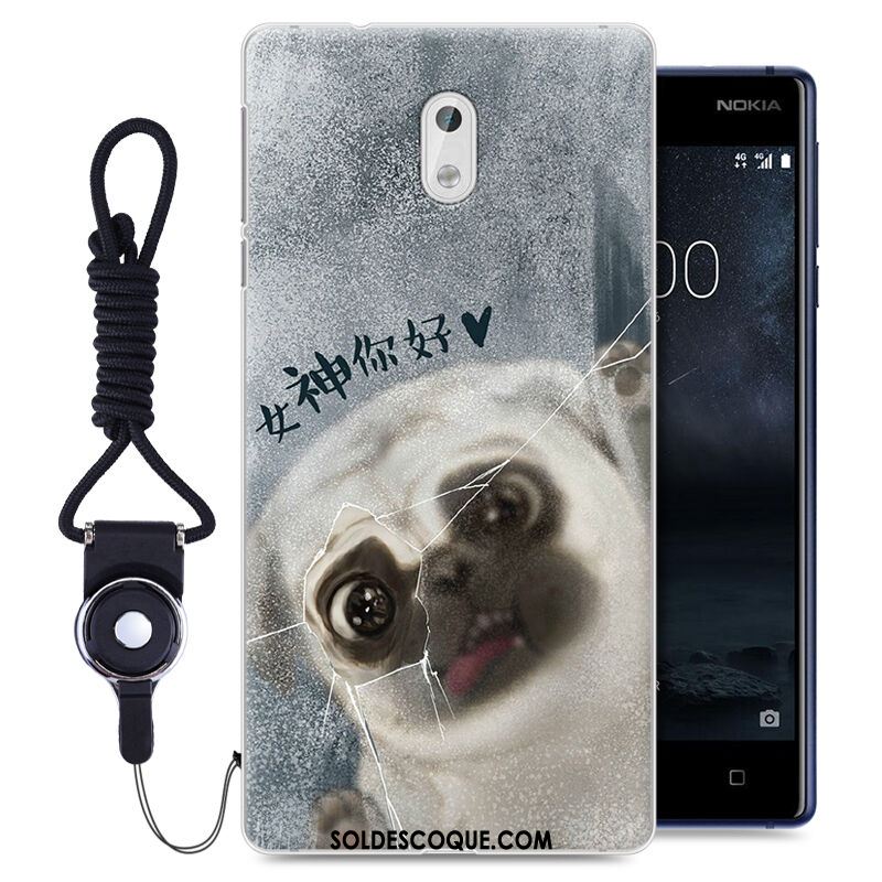 Coque Nokia 3 Téléphone Portable Peinture Incassable Ornements Suspendus Noir Housse Soldes