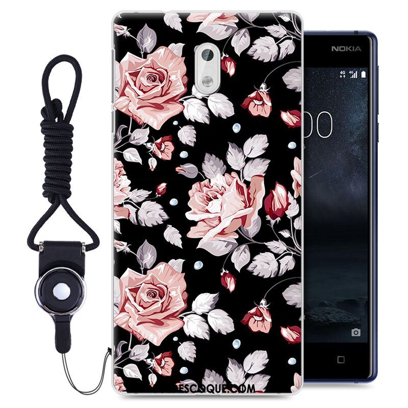 Coque Nokia 3 Téléphone Portable Peinture Incassable Ornements Suspendus Noir Housse Soldes