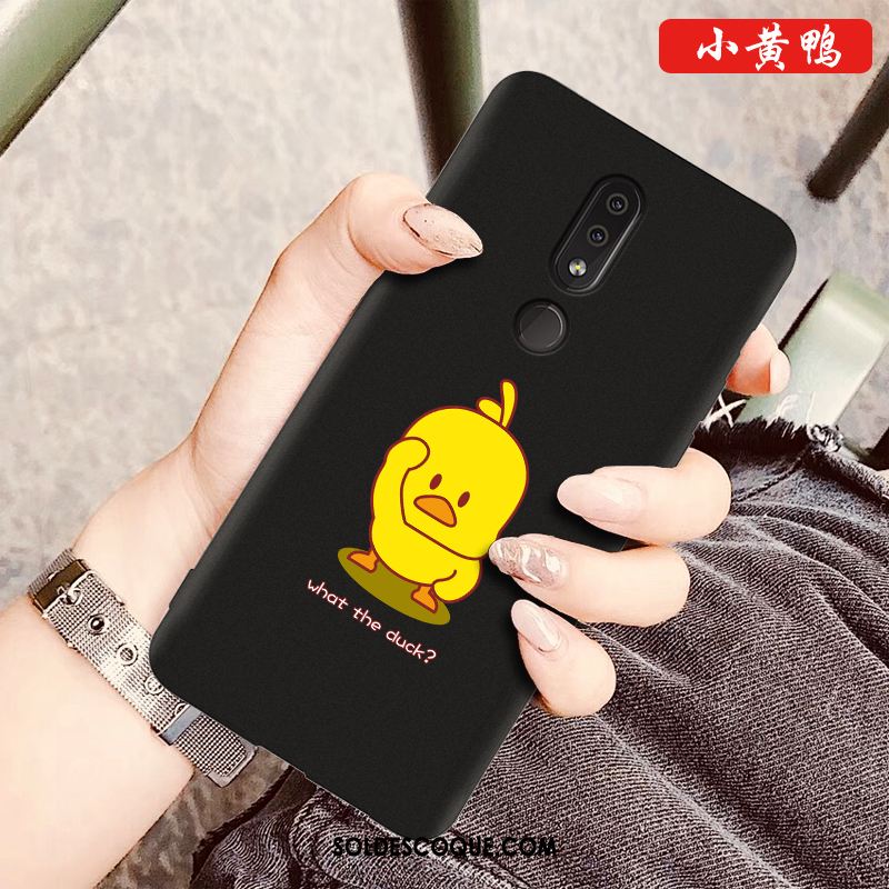 Coque Nokia 4.2 Délavé En Daim Protection Téléphone Portable Dessin Animé Noir En Ligne