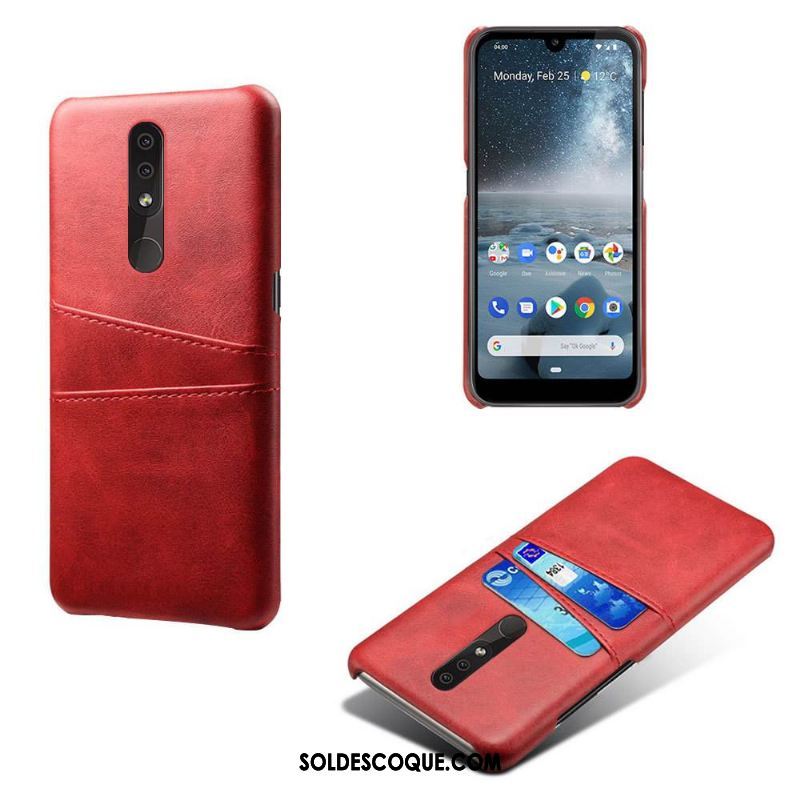 Coque Nokia 4.2 Incassable Orange Étui En Cuir Protection Téléphone Portable Pas Cher