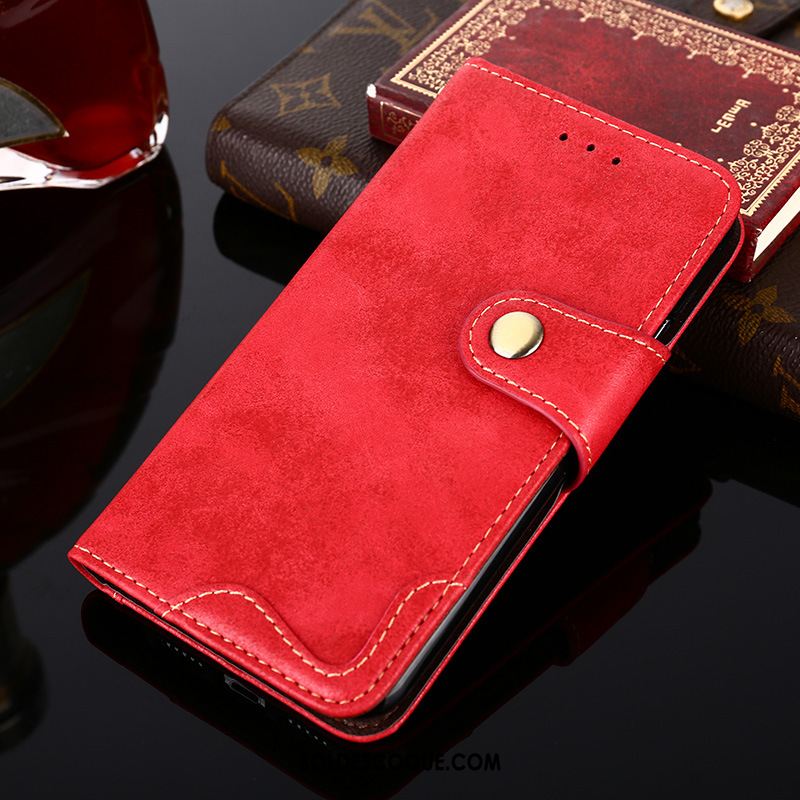 Coque Nokia 4.2 Portefeuilles Modèle Fleurie Rouge Étui Support France