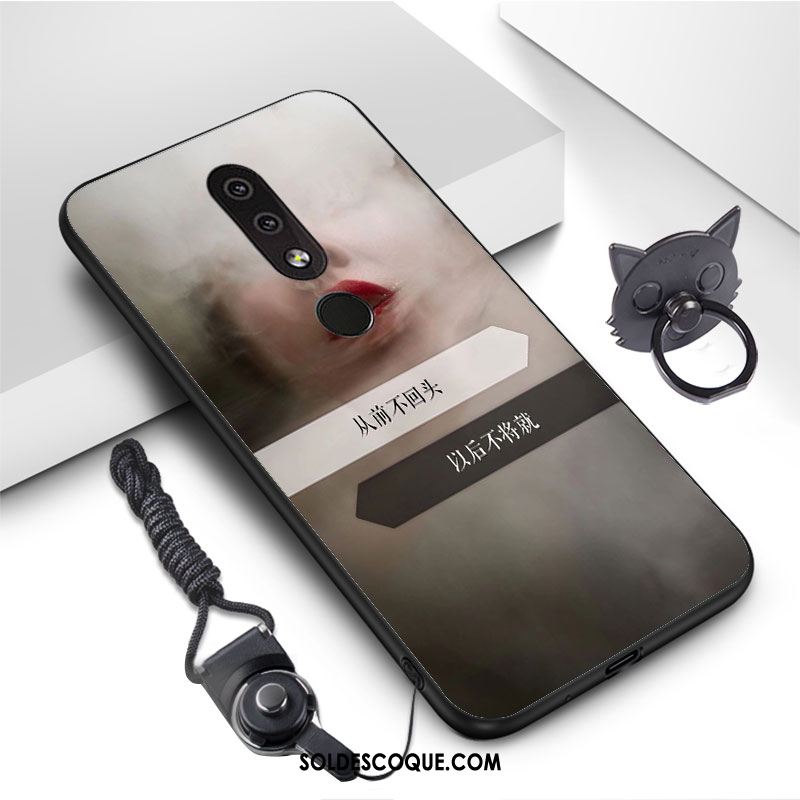 Coque Nokia 4.2 Étui Vent Clair Protection Net Rouge Soldes