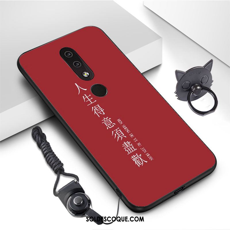 Coque Nokia 4.2 Étui Vent Clair Protection Net Rouge Soldes