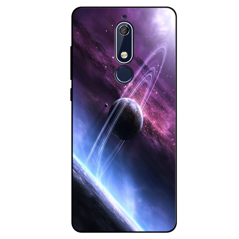 Coque Nokia 5.1 Bleu Fluide Doux Incassable Simple Silicone Soldes