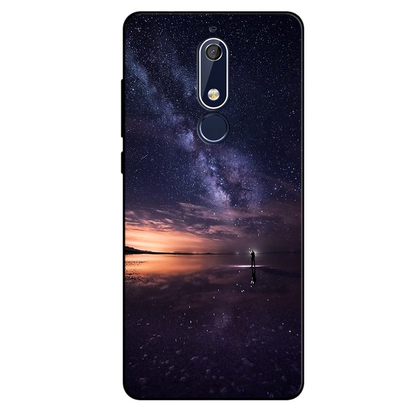 Coque Nokia 5.1 Bleu Fluide Doux Incassable Simple Silicone Soldes