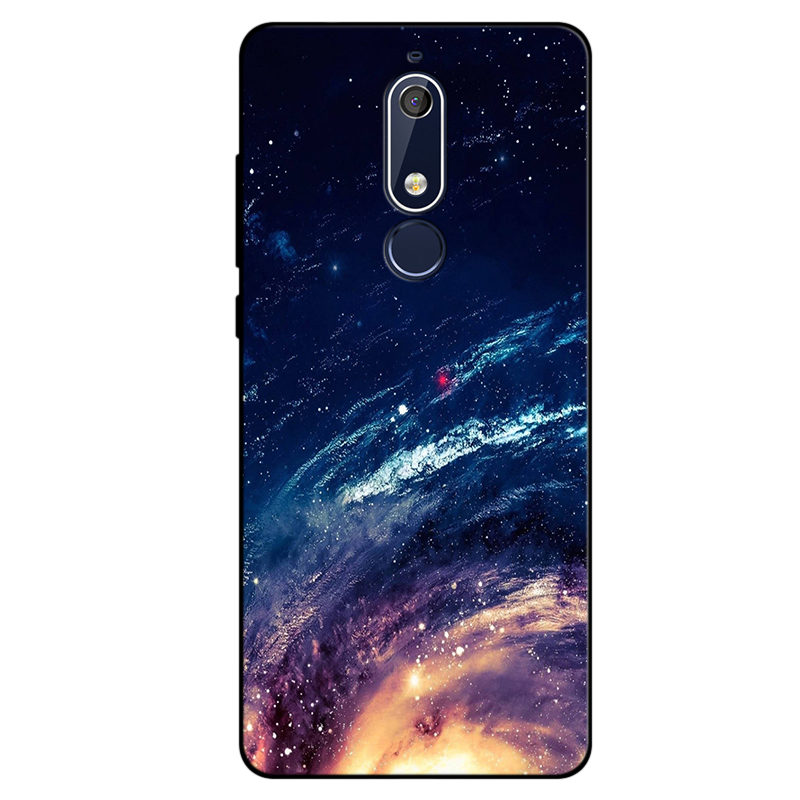 Coque Nokia 5.1 Bleu Fluide Doux Incassable Simple Silicone Soldes