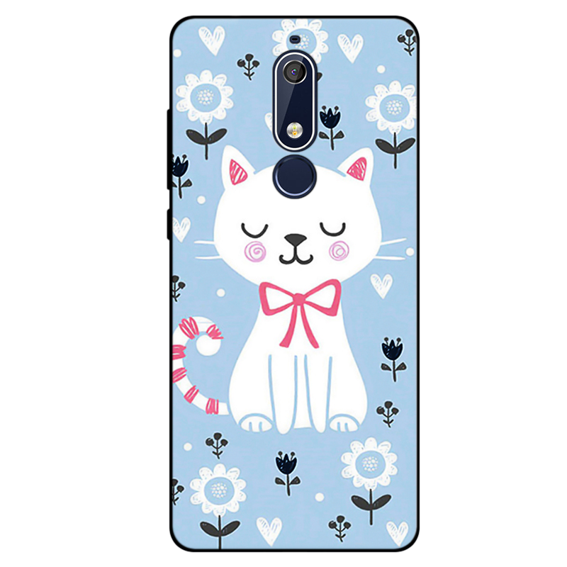 Coque Nokia 5.1 Bleu Fluide Doux Incassable Simple Silicone Soldes