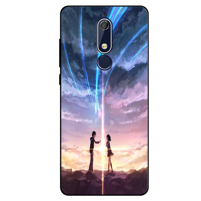 Coque Nokia 5.1 Bleu Fluide Doux Incassable Simple Silicone Soldes