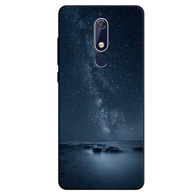 Coque Nokia 5.1 Bleu Fluide Doux Incassable Simple Silicone Soldes