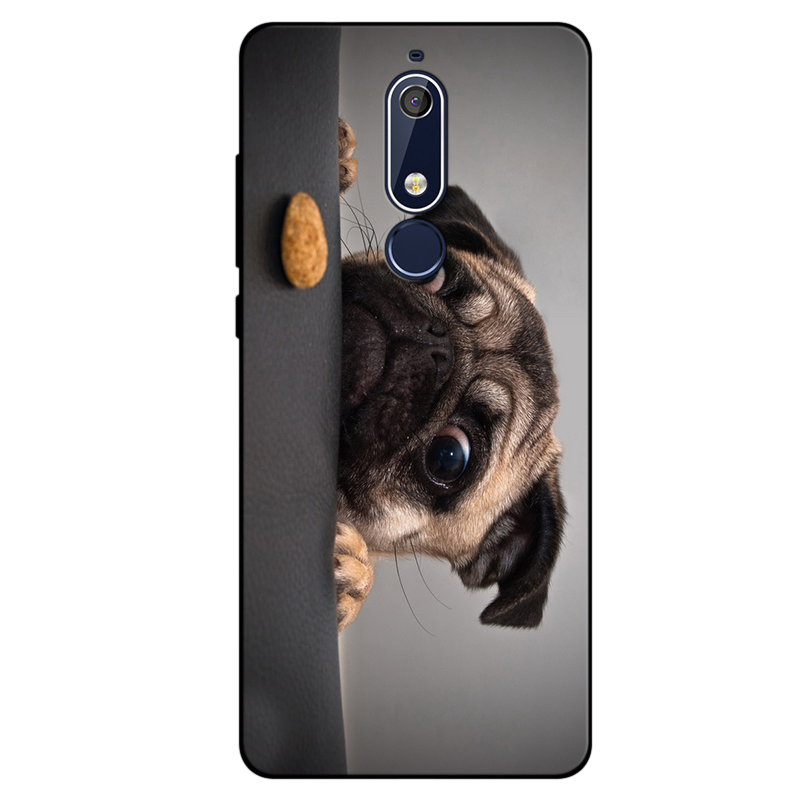 Coque Nokia 5.1 Dessin Animé Silicone Fluide Doux Tout Compris Noir En Ligne