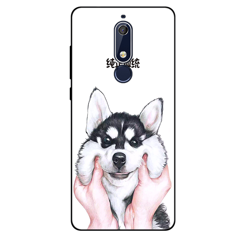 Coque Nokia 5.1 Dessin Animé Silicone Fluide Doux Tout Compris Noir En Ligne