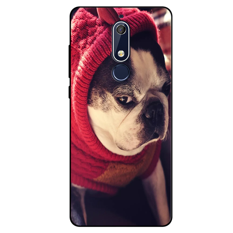 Coque Nokia 5.1 Dessin Animé Silicone Fluide Doux Tout Compris Noir En Ligne