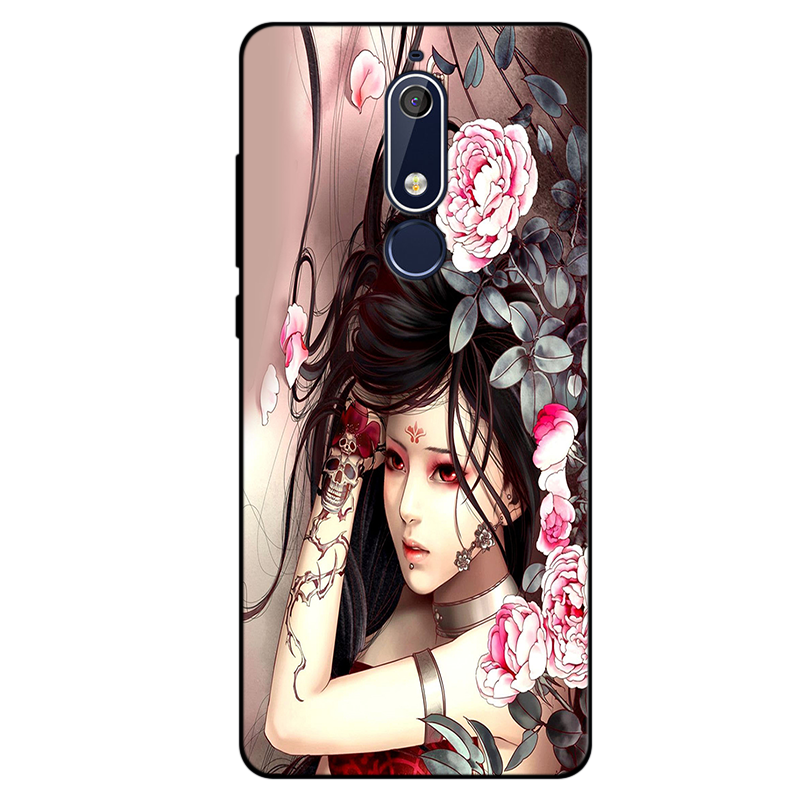 Coque Nokia 5.1 Dessin Animé Silicone Fluide Doux Tout Compris Noir En Ligne