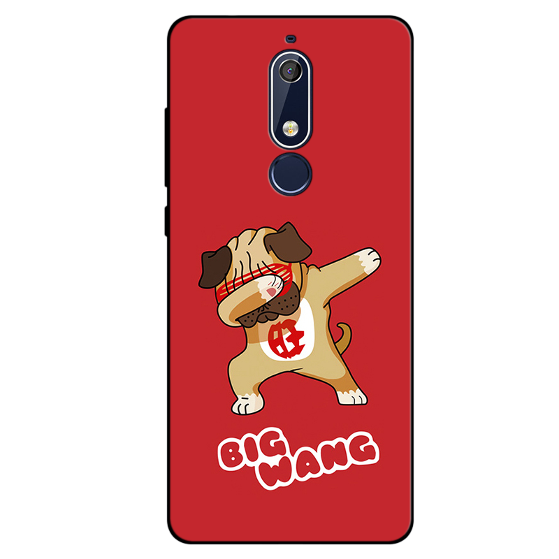 Coque Nokia 5.1 Dessin Animé Silicone Fluide Doux Tout Compris Noir En Ligne