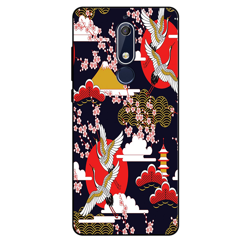 Coque Nokia 5.1 Dessin Animé Silicone Fluide Doux Tout Compris Noir En Ligne