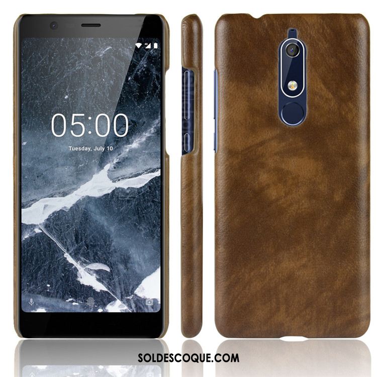 Coque Nokia 5.1 Difficile Modèle Fleurie Litchi Étui Qualité Pas Cher