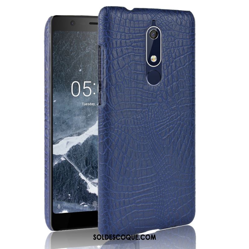 Coque Nokia 5.1 Incassable Étui Noir Téléphone Portable Crocodile Modèle En Ligne