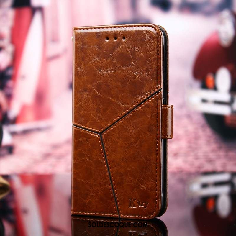 Coque Nokia 5.1 Plus Carte Support Étui En Cuir Téléphone Portable Jaune Pas Cher