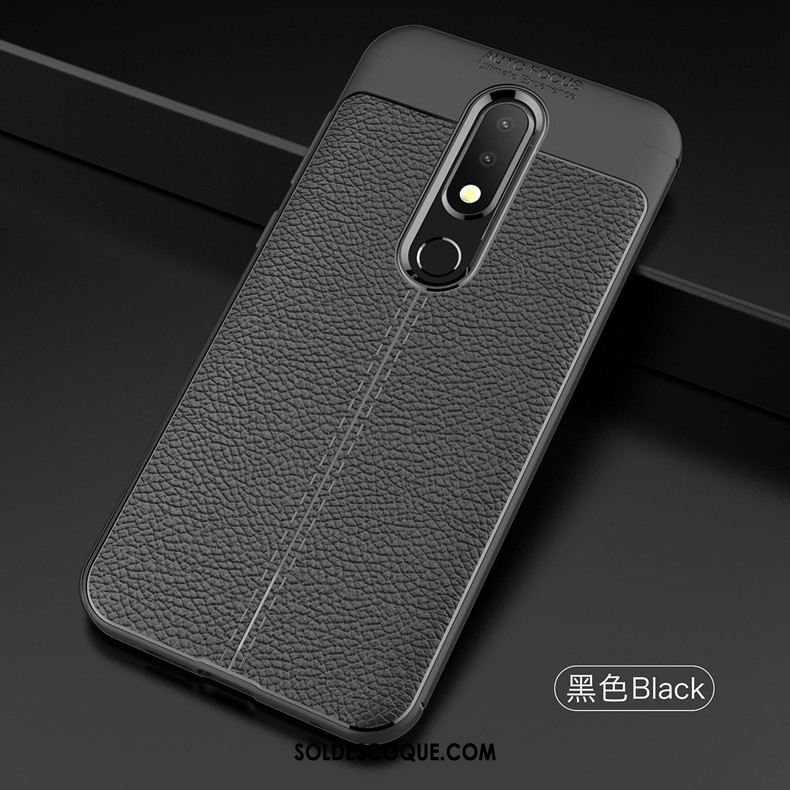 Coque Nokia 5.1 Plus Fluide Doux Litchi Tout Compris Étui Antidérapant En Vente