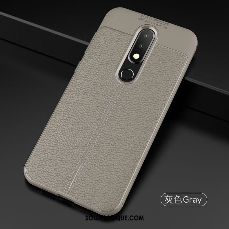 Coque Nokia 5.1 Plus Fluide Doux Litchi Tout Compris Étui Antidérapant En Vente