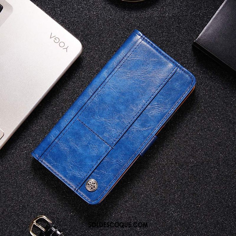 Coque Nokia 5.1 Plus Protection Bleu Étui Étui En Cuir Portefeuille France