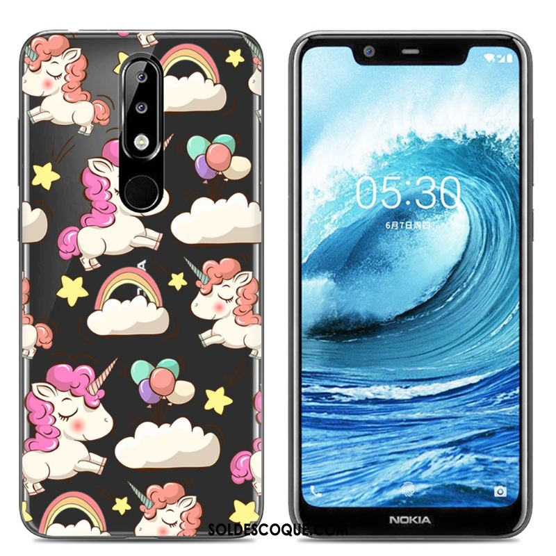 Coque Nokia 5.1 Plus Silicone Téléphone Portable Transparent Rose Fluide Doux En Vente