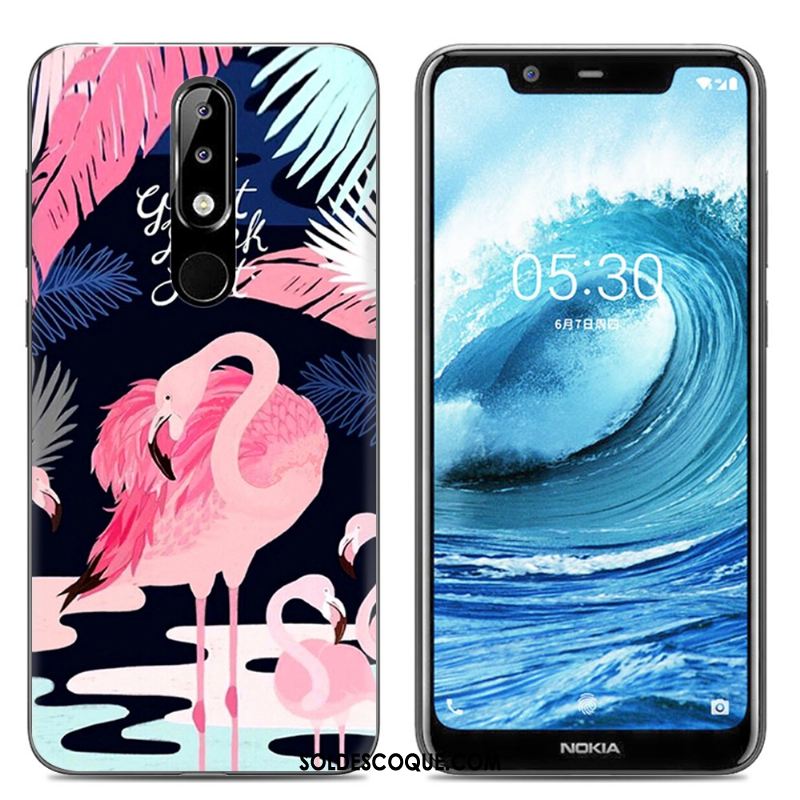 Coque Nokia 5.1 Plus Silicone Téléphone Portable Transparent Rose Fluide Doux En Vente