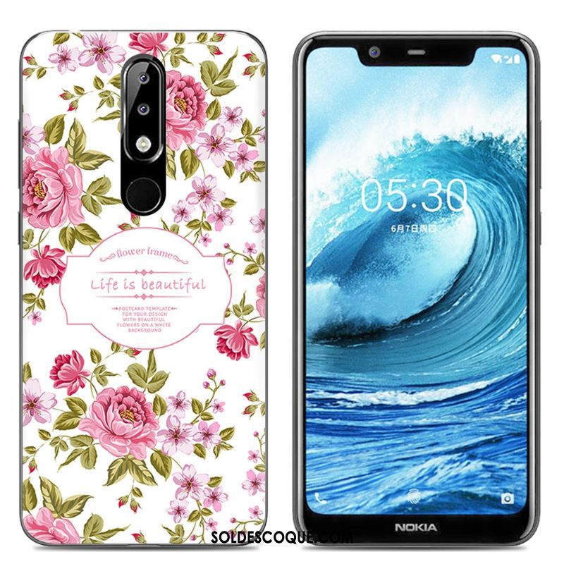 Coque Nokia 5.1 Plus Silicone Téléphone Portable Transparent Rose Fluide Doux En Vente