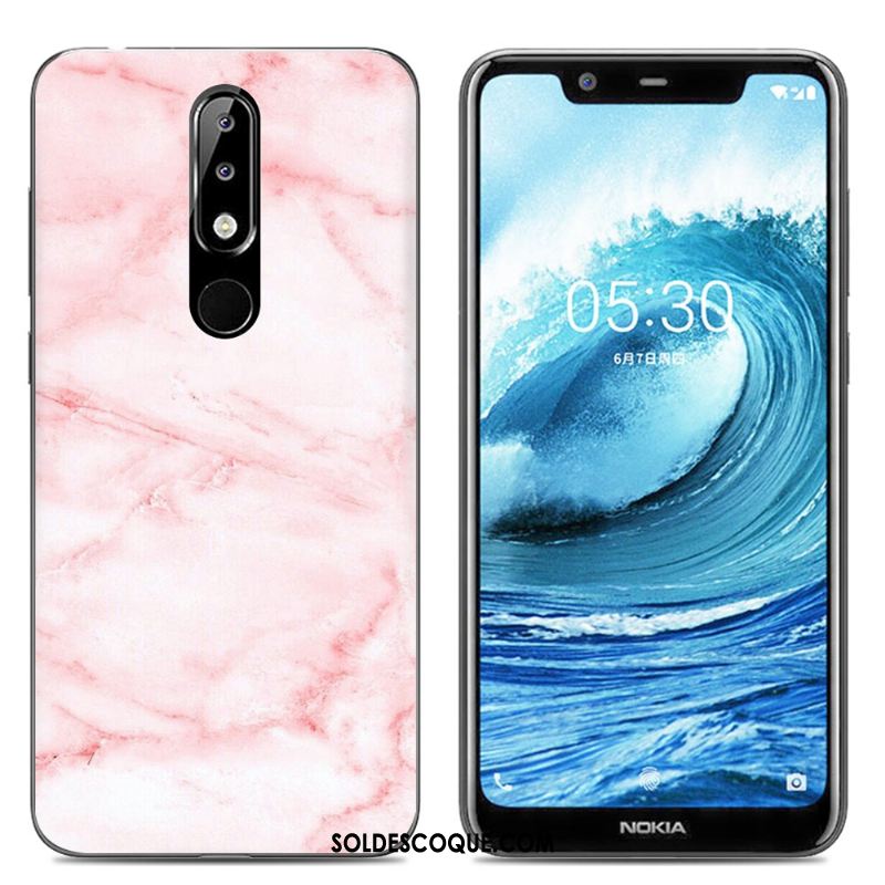 Coque Nokia 5.1 Plus Silicone Téléphone Portable Transparent Rose Fluide Doux En Vente