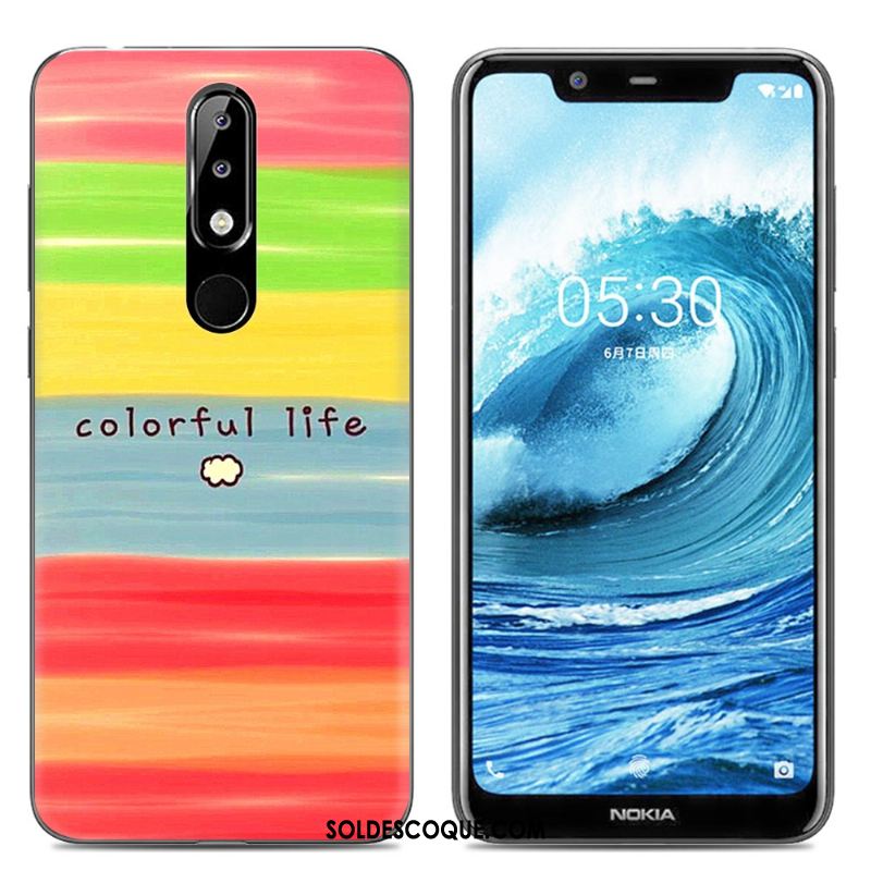 Coque Nokia 5.1 Plus Silicone Téléphone Portable Transparent Rose Fluide Doux En Vente