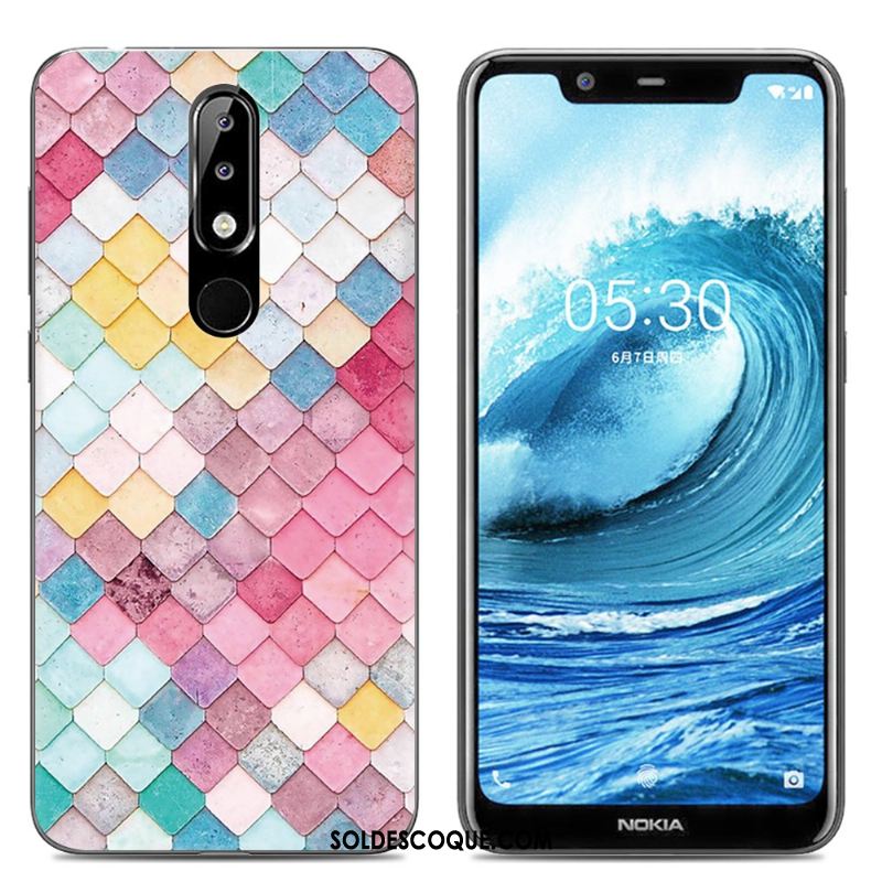 Coque Nokia 5.1 Plus Silicone Téléphone Portable Transparent Rose Fluide Doux En Vente