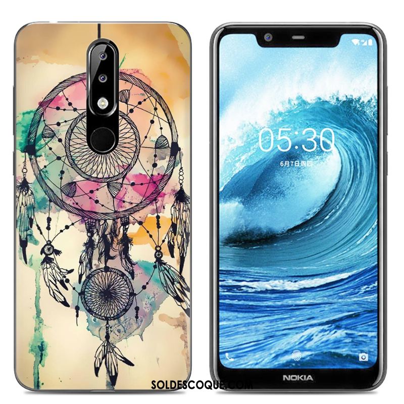 Coque Nokia 5.1 Plus Silicone Téléphone Portable Transparent Rose Fluide Doux En Vente